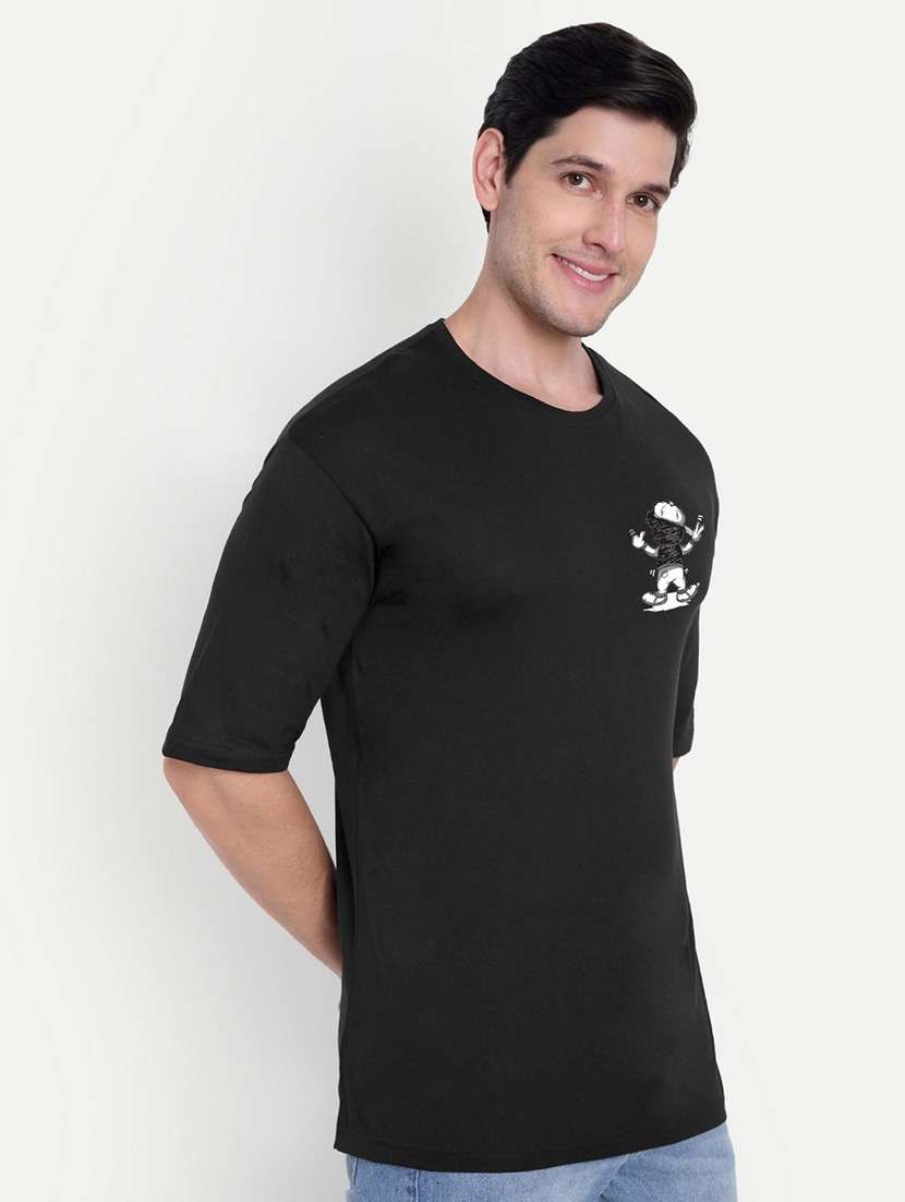 men black short sleeve oversized t-shirt - 21944441 - Standard Image - 2