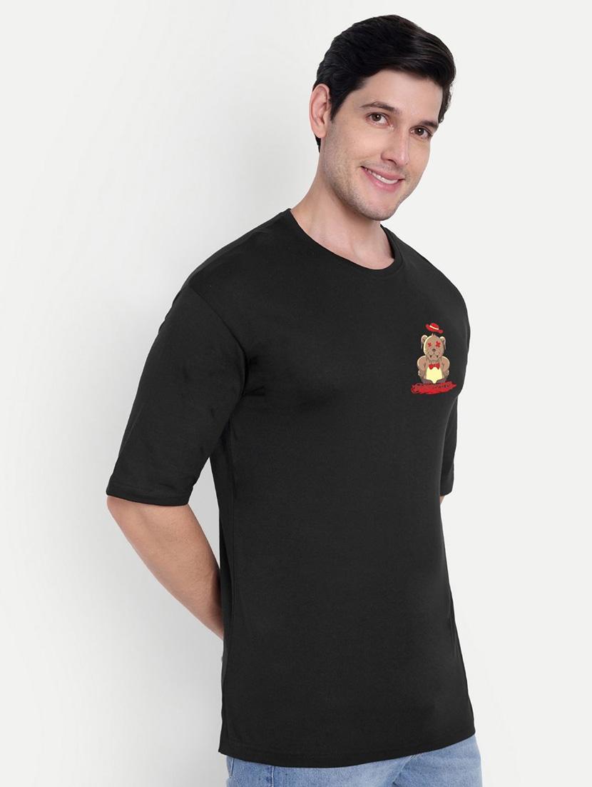 men black short sleeve oversized t-shirt - 21944443 - Standard Image - 2
