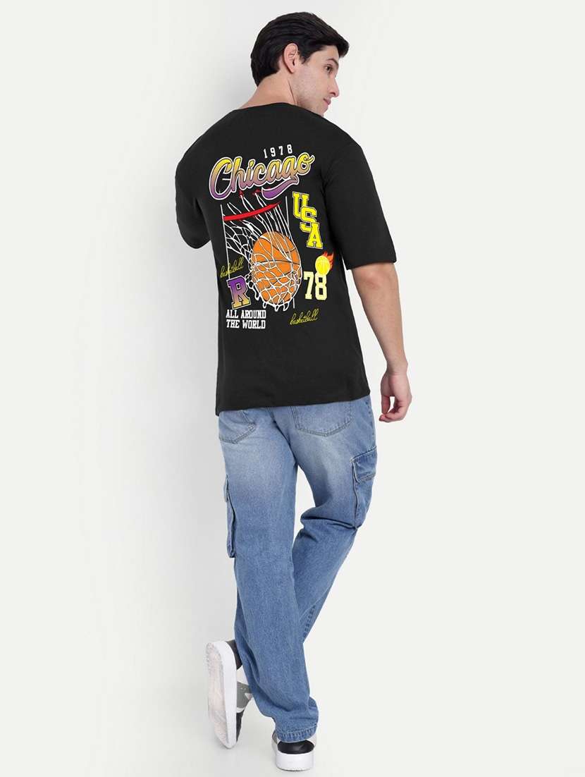 men black short sleeve oversized t-shirt - 21944454 -  Standard Image - 2