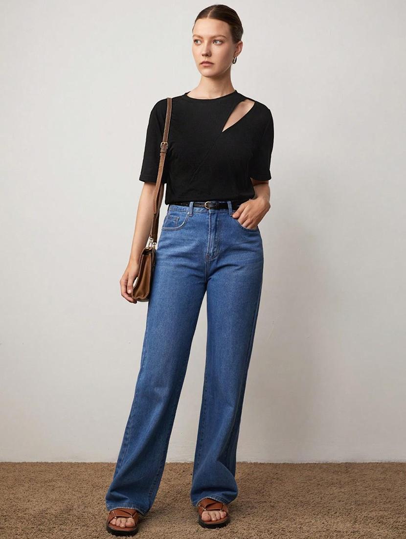 black cotton blend regular top - 21944582 - Standard Image - 2