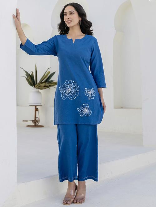 women three quarter sleeve ethnic co-ord set - 21944697 - Standard Image - 0