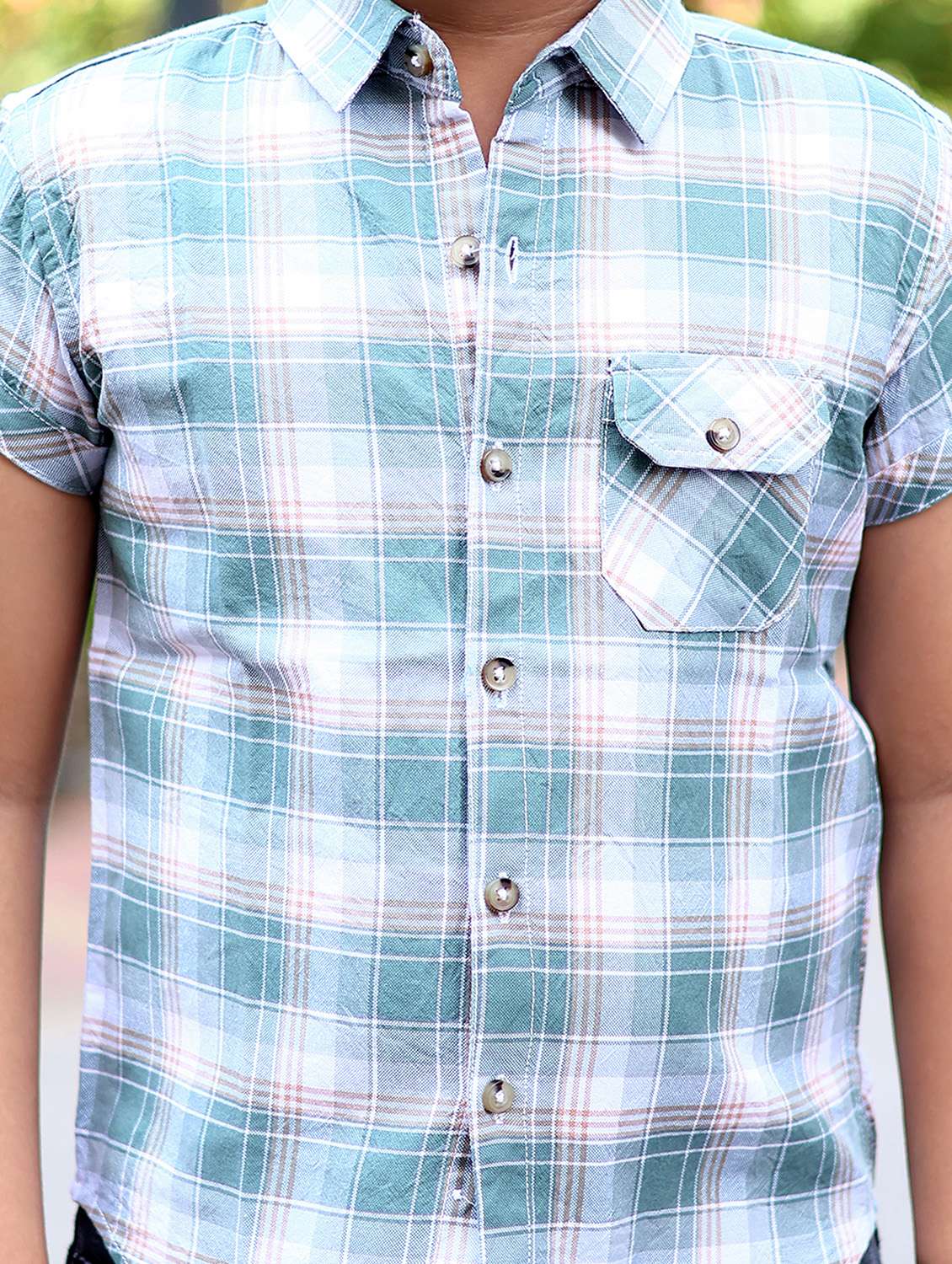boys checkered short sleeve casual shirt - 21944718 -  Standard Image - 2