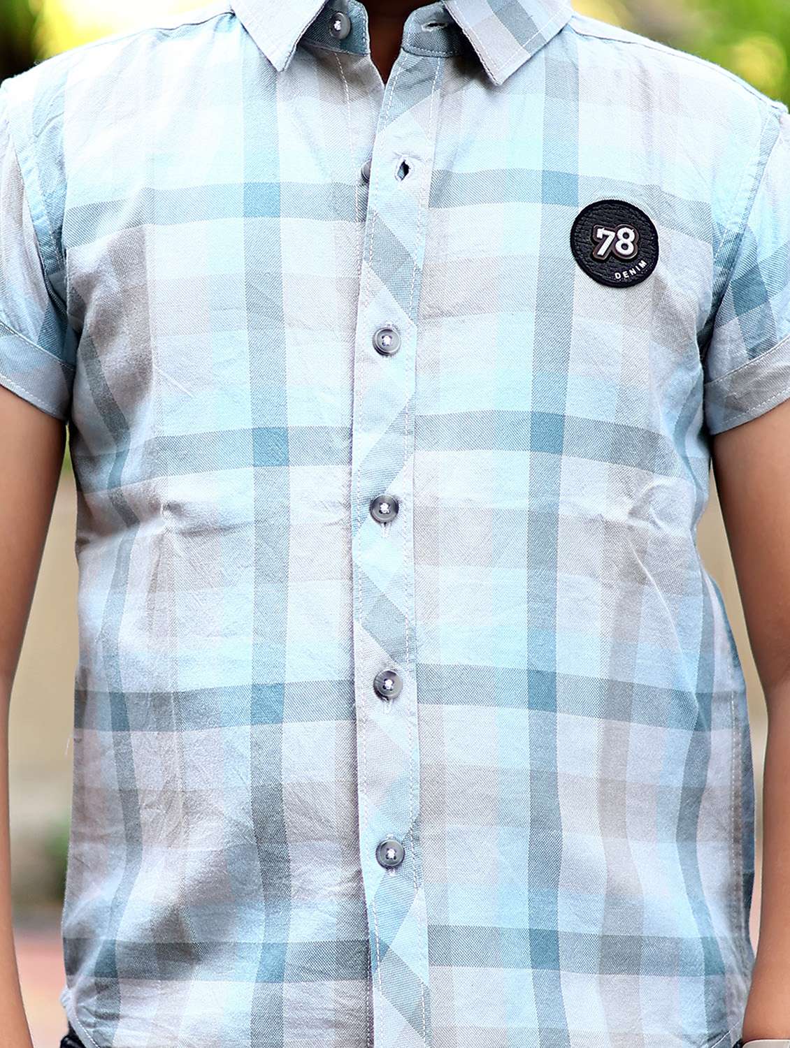 boys checkered short sleeve casual shirt - 21944727 -  Standard Image - 2