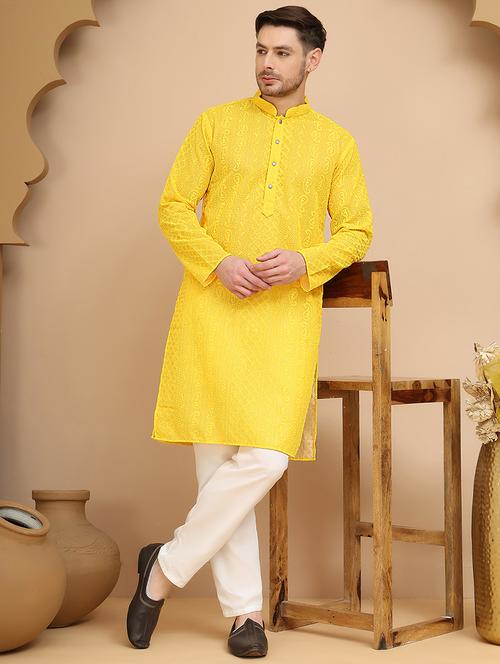 men mandarin neck kurta pyjama ethnic wear set - 21944754 -  Standard Image - 0