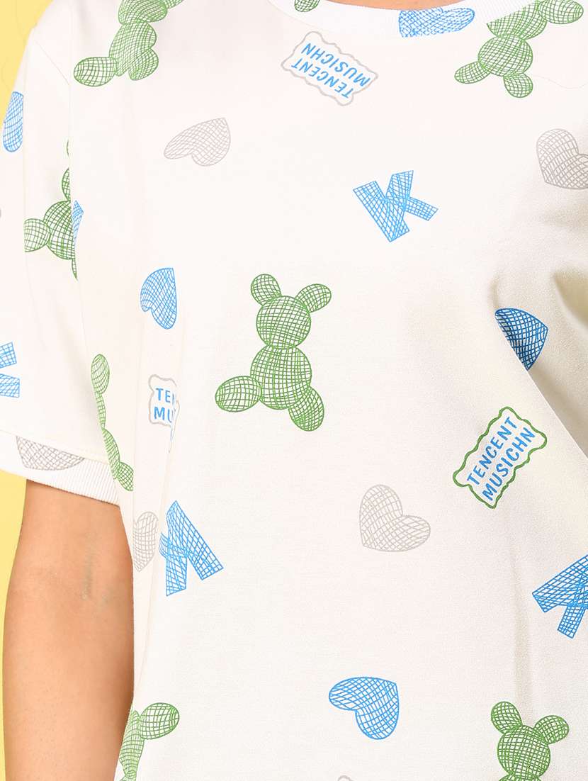 women printed short sleeve boxy t-shirt - 21944854 -  Standard Image - 2