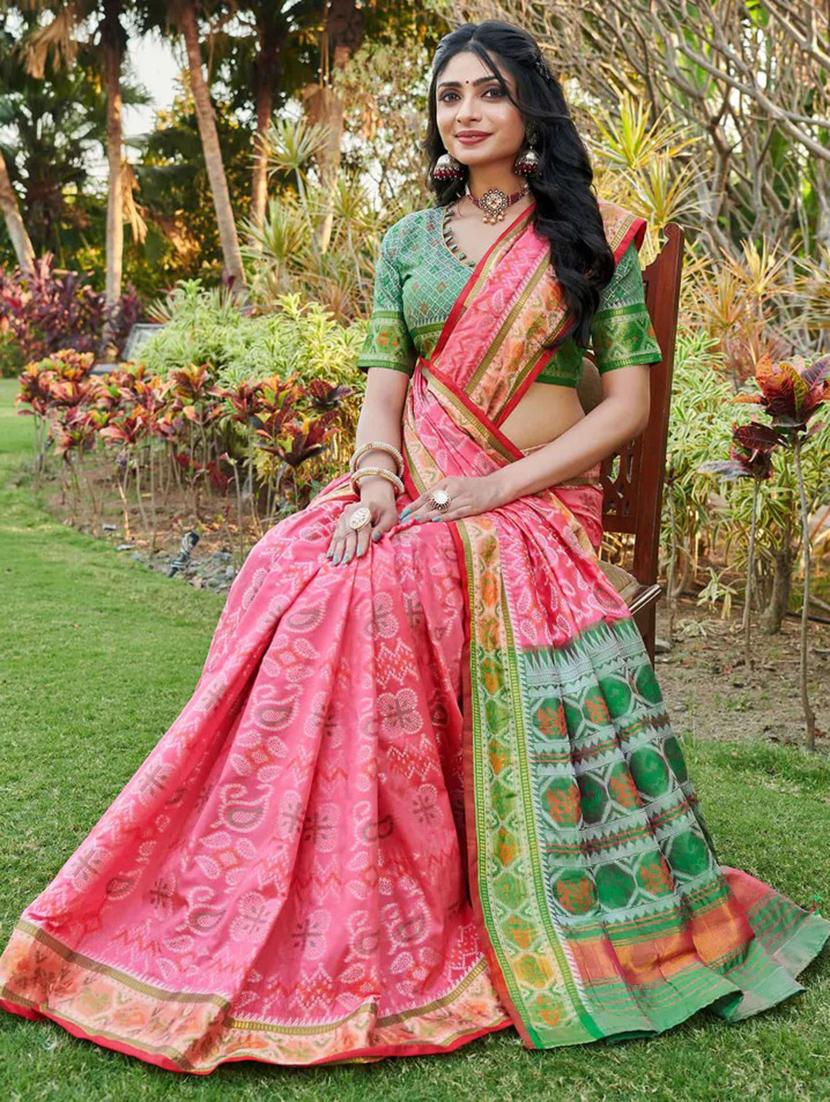 women self design patola saree with blouse - 21944881 - Standard Image - 2