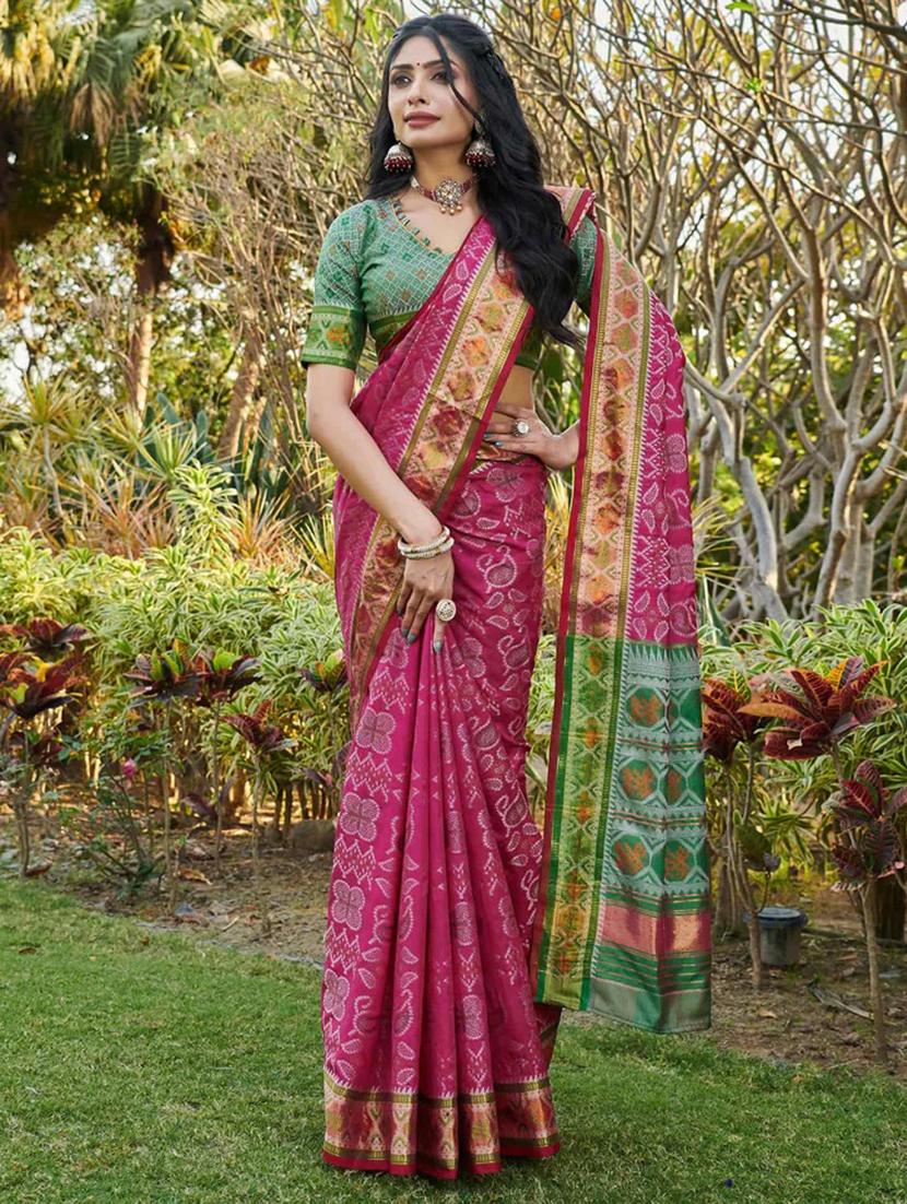 women self design patola saree with blouse - 21944884 -  Zoom Image - 0
