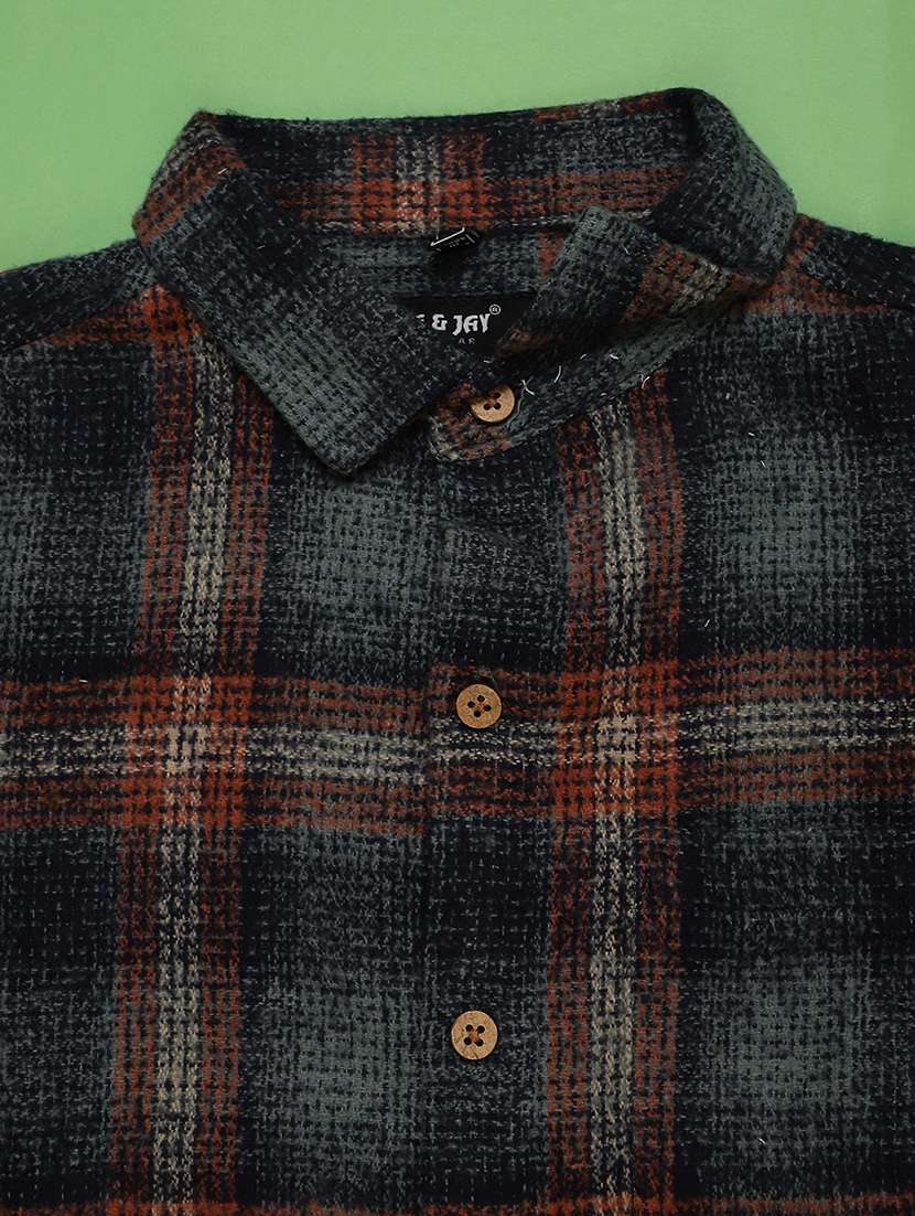 boys checkered long sleeve casual shirt - 21944937 -  Standard Image - 2