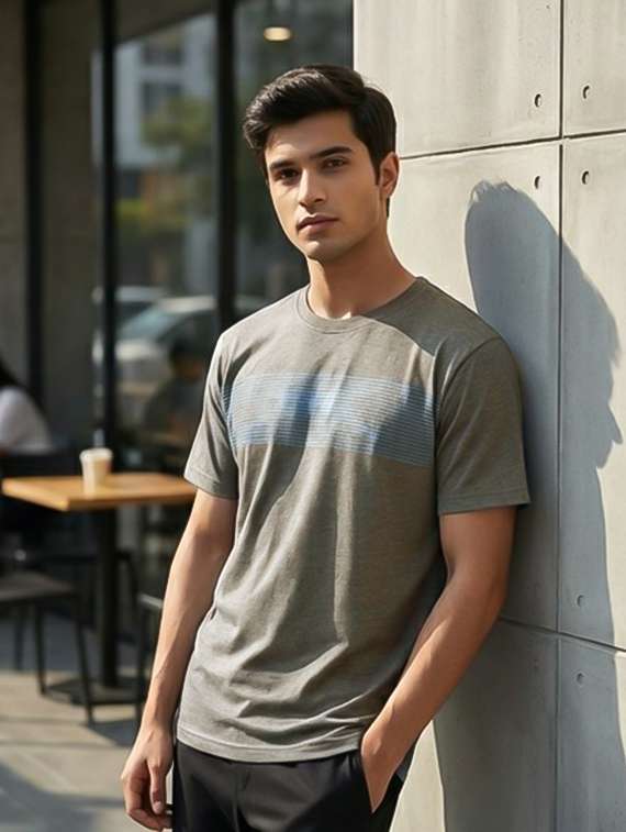 men printed short sleeve regular fit t-shirt