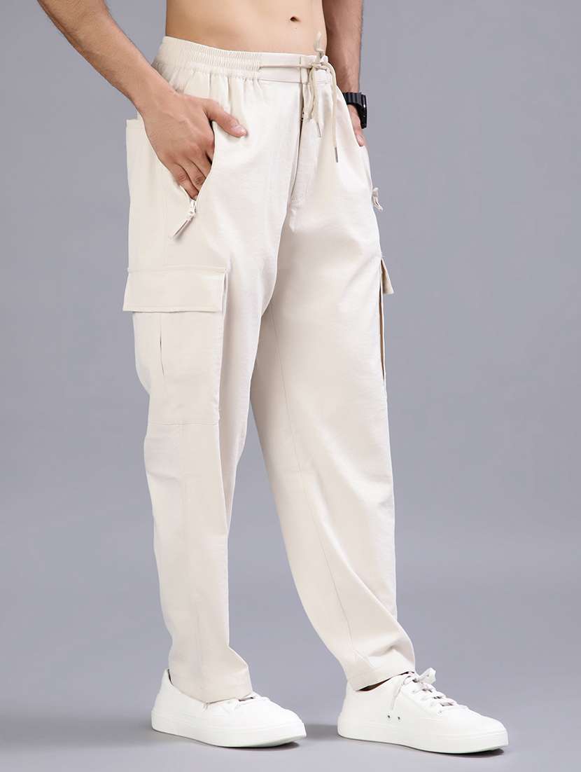 men solid mid rise cargo - 21946206 -  Standard Image - 2