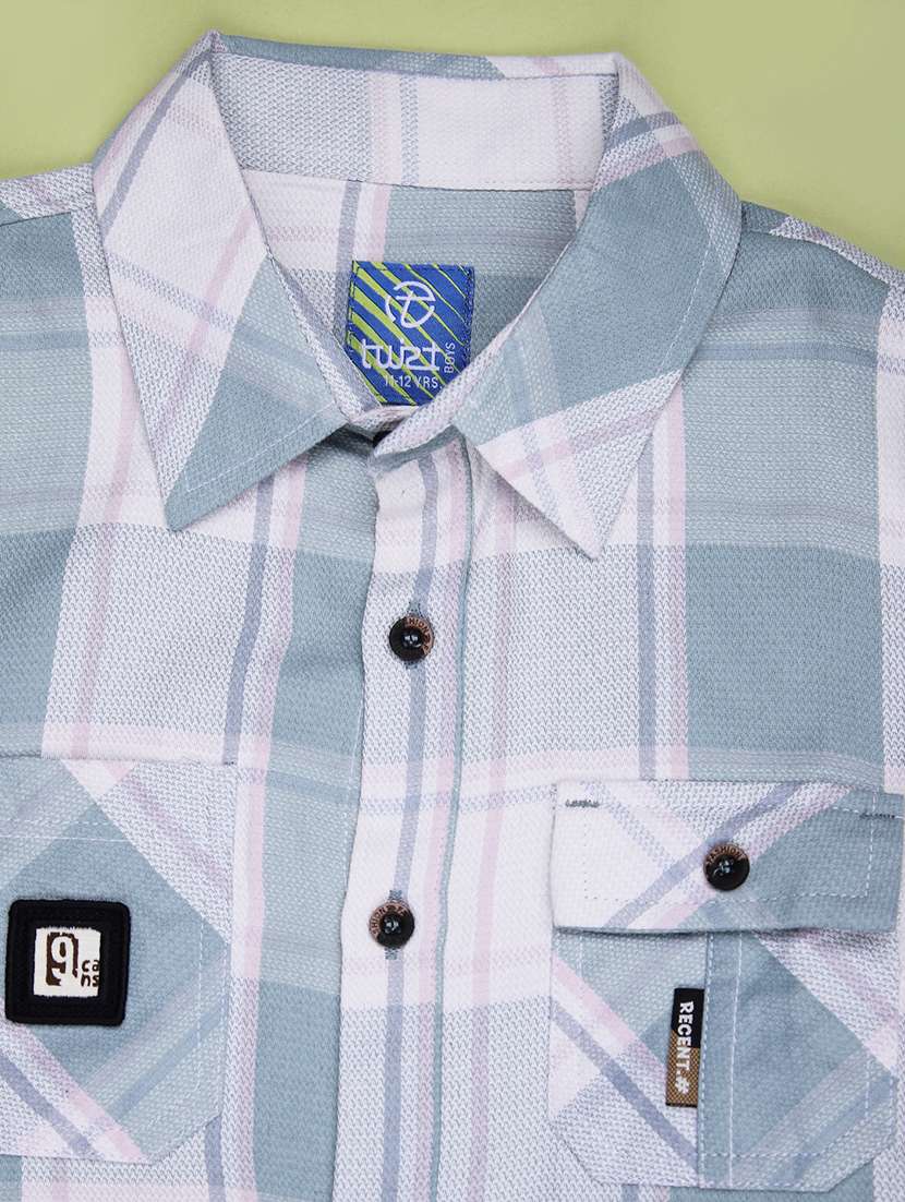 boys checkered long sleeve casual shirt - 21946245 -  Standard Image - 2