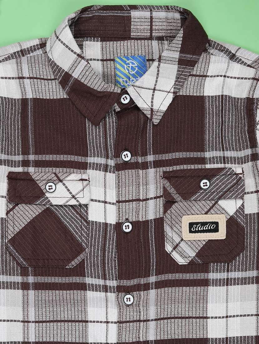 boys checkered collared long sleeve shirt - 21946246 -  Standard Image - 2
