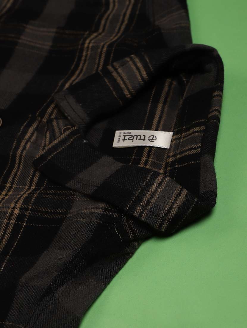 boys checkered collared long sleeve shirt - 21946267 -  Standard Image - 2