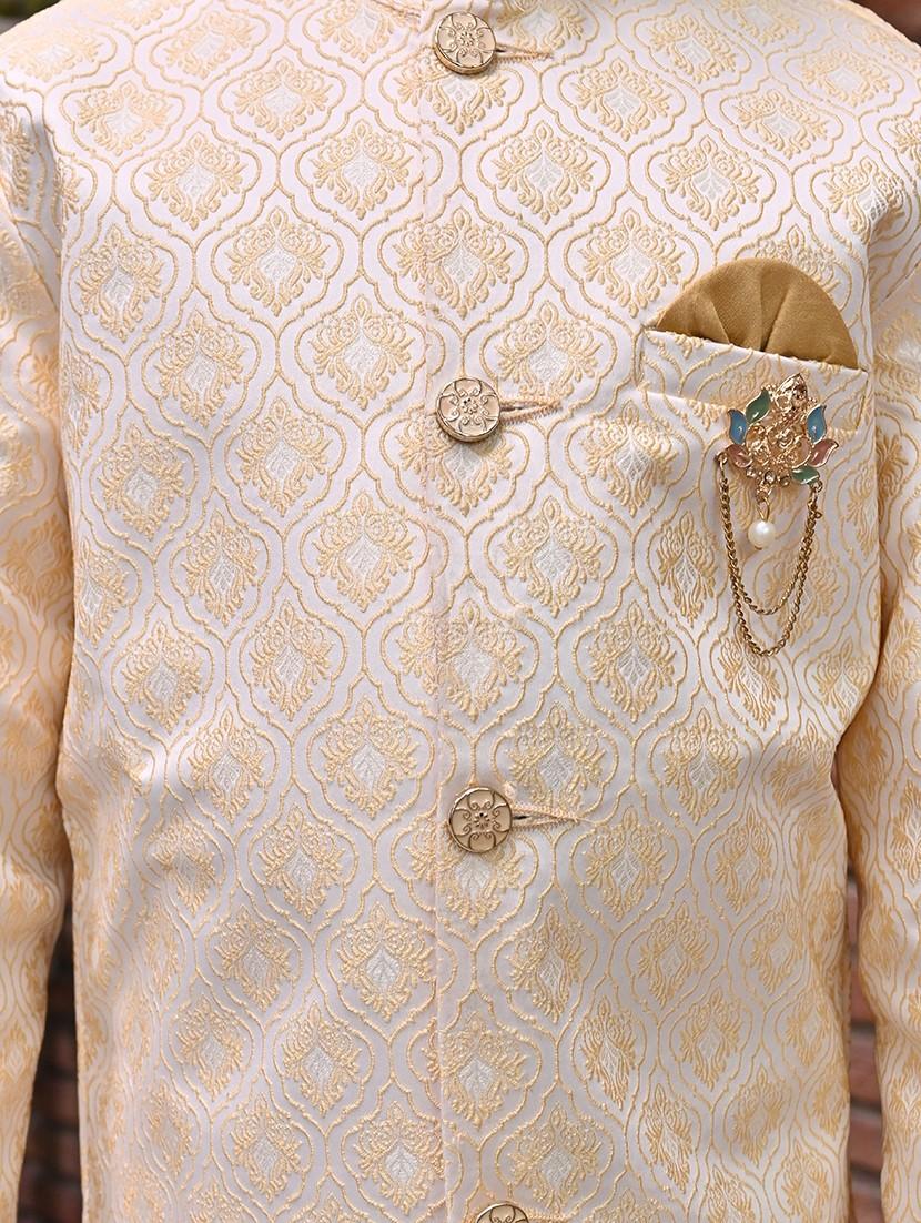 boys self design mandarin neck sherwani set - 21946711 - Standard Image - 2
