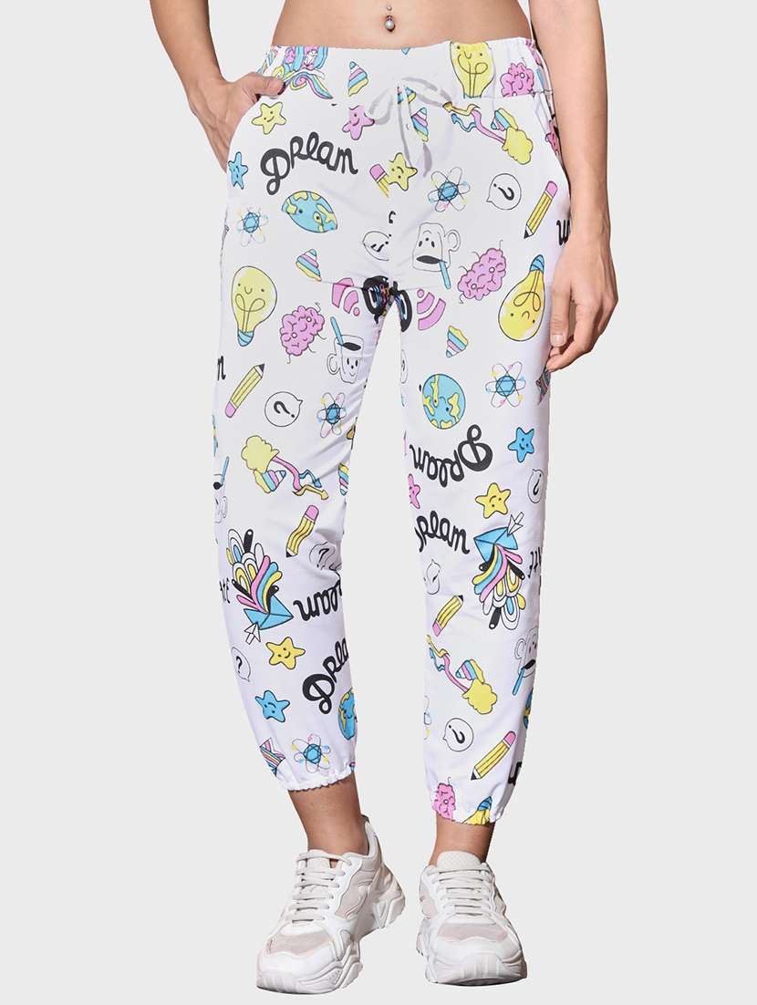 women printed mid rise jogger