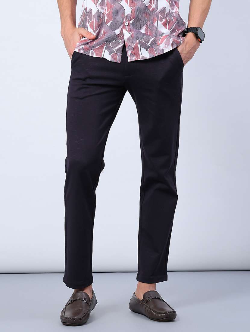 men solid mid rise casual chinos - 21947155 -  Standard Image - 2