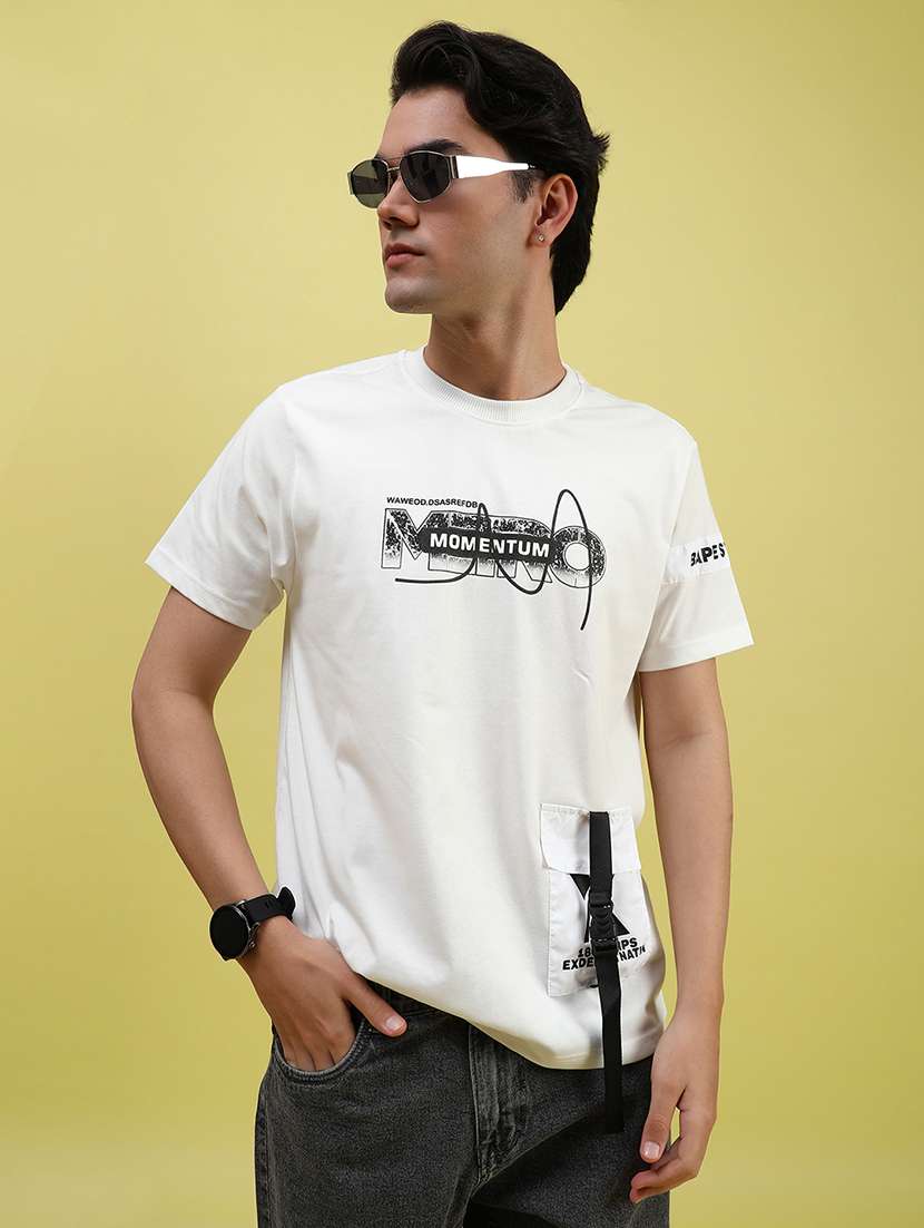 men placement print short sleeve regular fit t-shirt