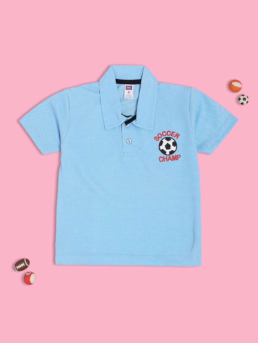 boys solid short sleeve polo t-shirt