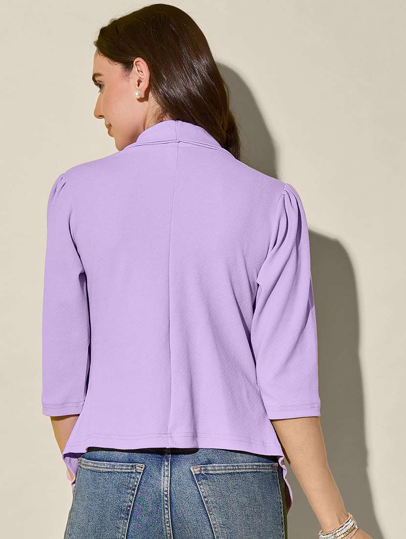 women lavender solid asymmetric shrug - 21947422 - Standard Image - 2