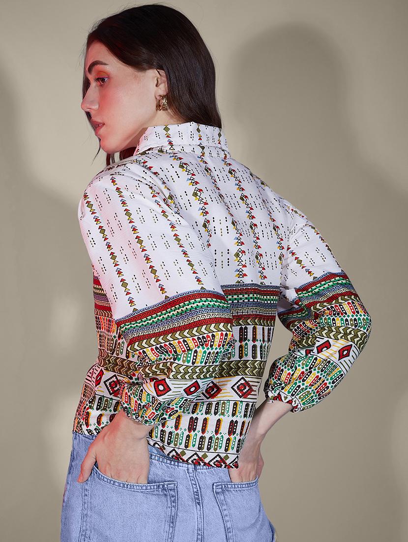 women printed collared regular shirt - 21947484 - Standard Image - 2