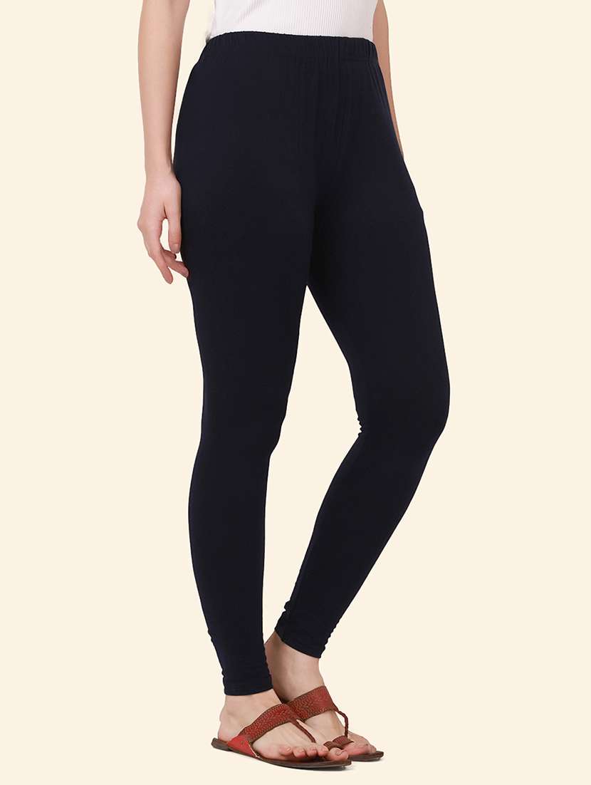 women solid mid rise ankle length legging - 21947503 - Standard Image - 2