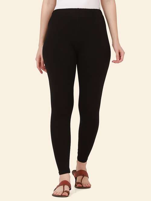 women solid mid rise ankle length legging - 21947506 - Standard Image - 0
