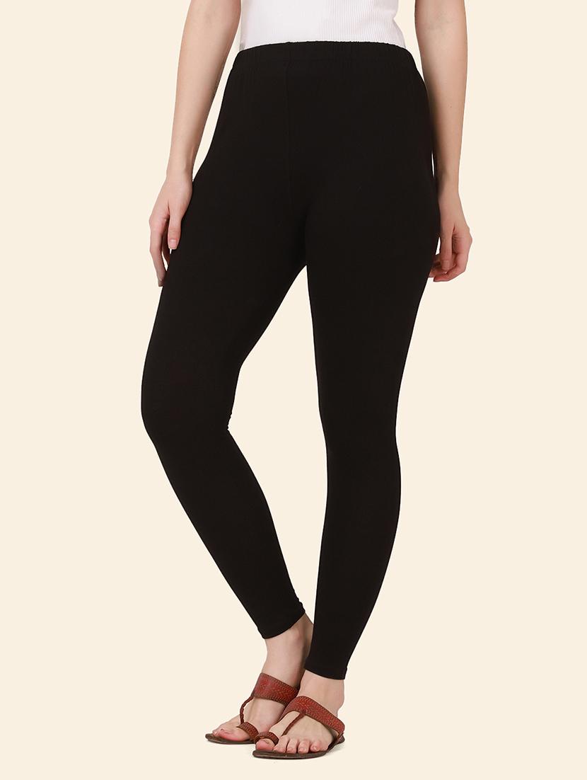 women solid mid rise ankle length legging - 21947506 - Standard Image - 2