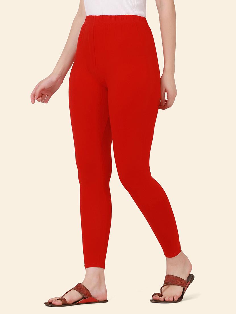 women solid mid rise ankle length legging - 21947507 - Standard Image - 2