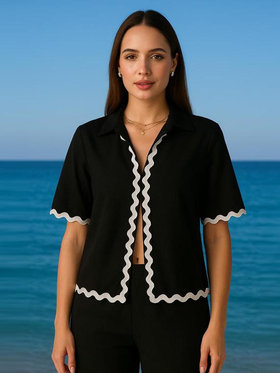 black cotton regular top - 21947530 - Zoom Image - 0