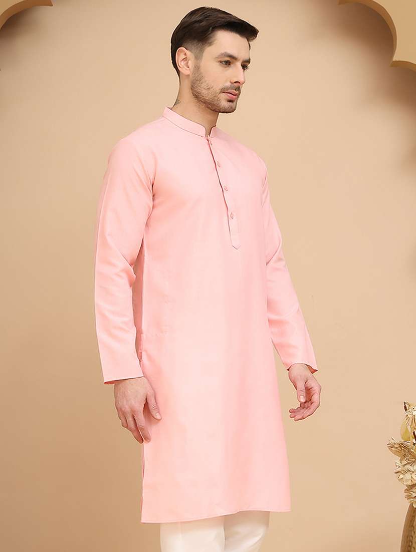 men solid mandarin neck long kurta - 21947581 -  Standard Image - 2