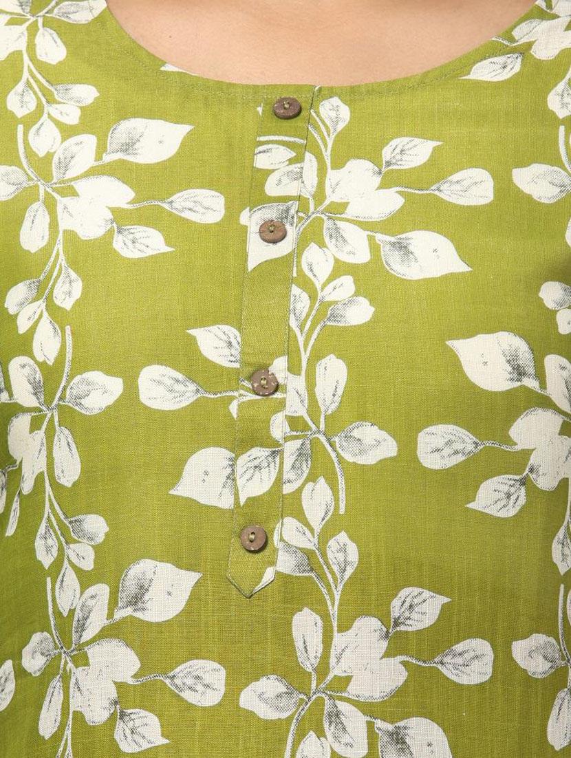 women three quarter sleeve straight kurta - 21947643 - Standard Image - 2