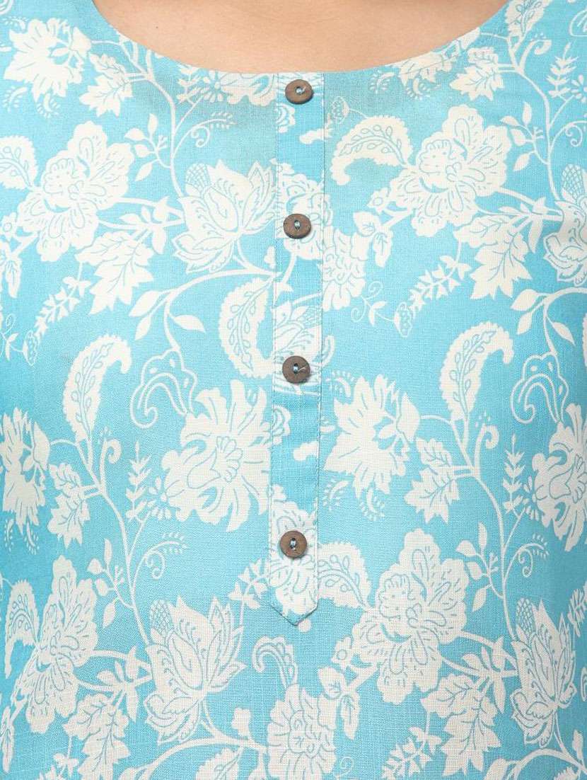 women three quarter sleeve straight kurta - 21947653 - Standard Image - 2