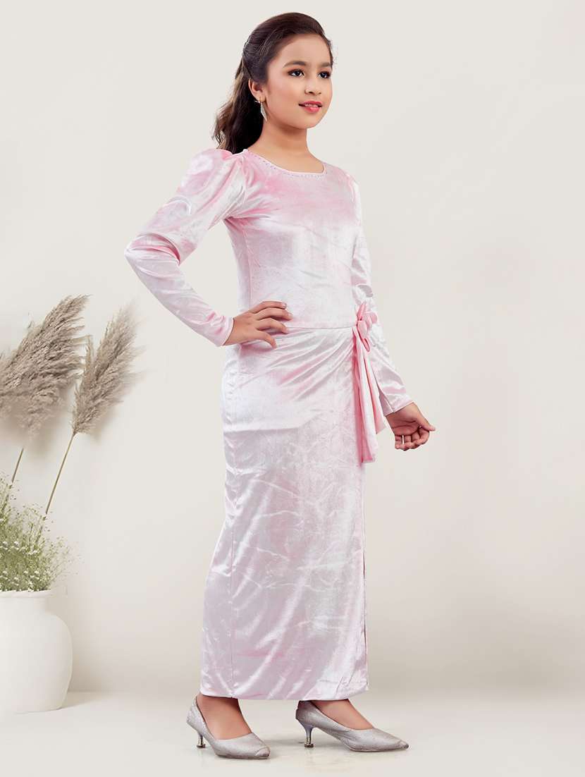 girls solid long sleeve bodycon dress - 21947671 -  Standard Image - 2