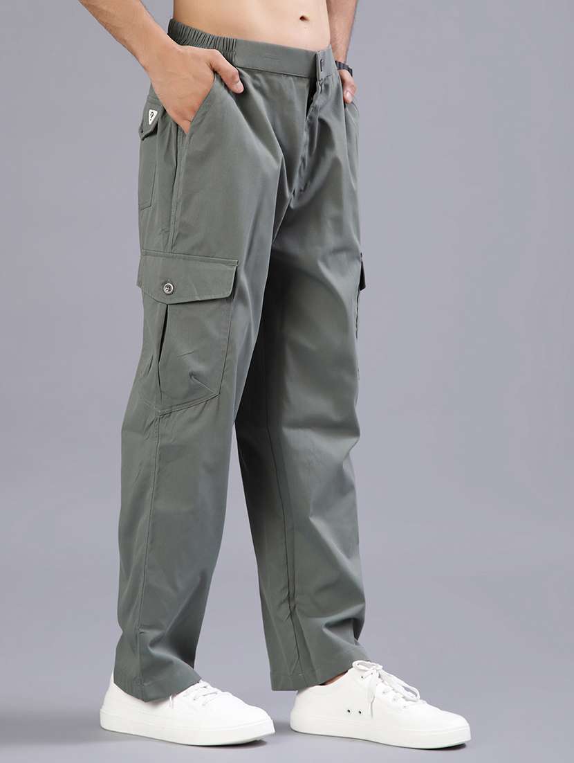men solid mid rise cargo - 21947706 -  Standard Image - 2