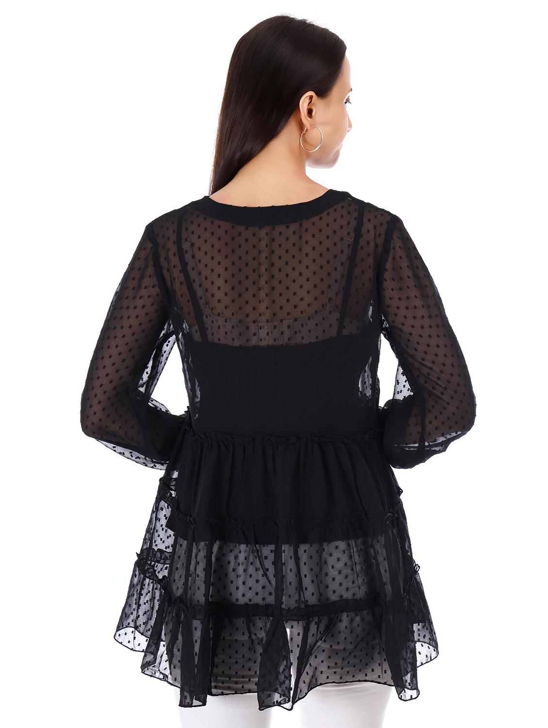 women self designed long sleeve tiered top - 21947835 - Standard Image - 2