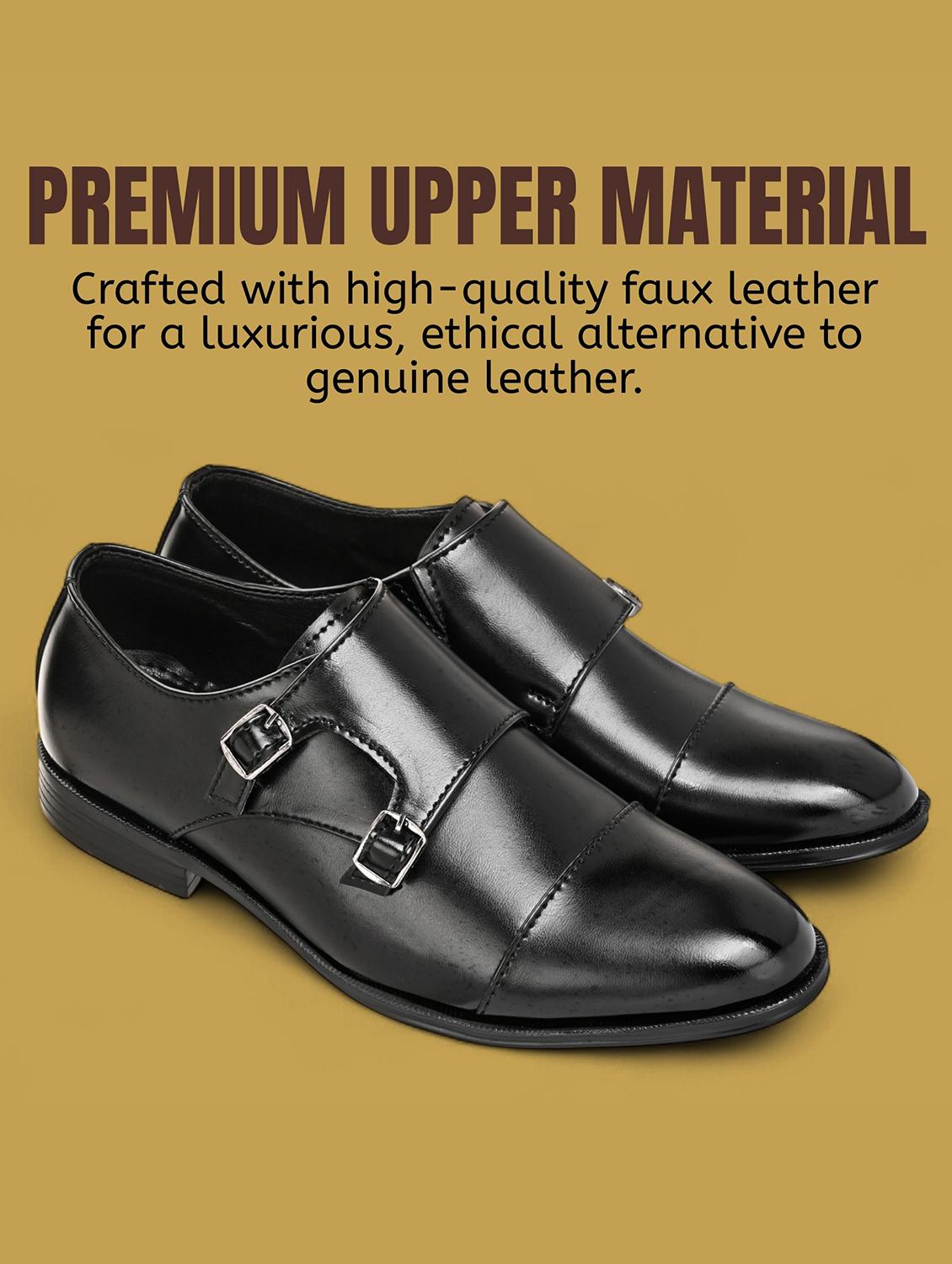 black faux leather monk straps - 21947847 - Standard Image - 2