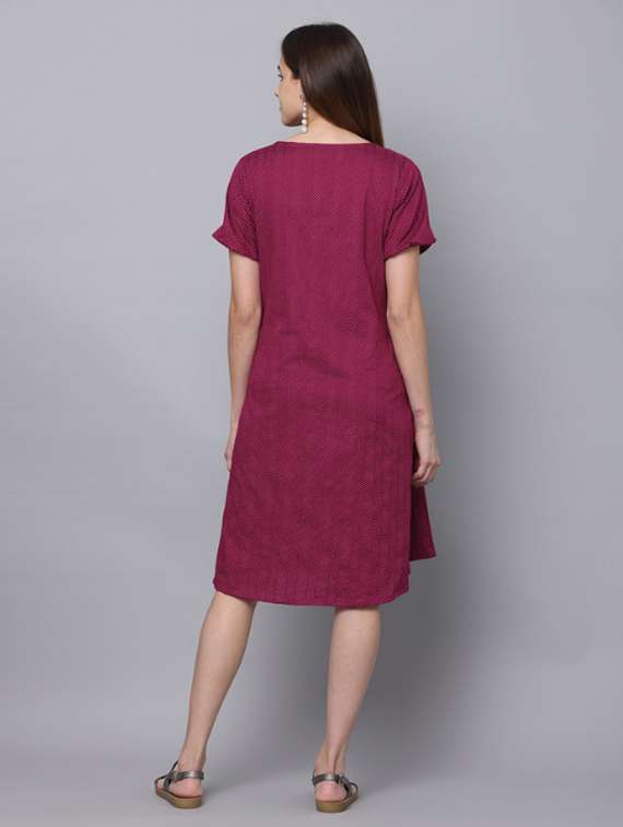 women embroidered short sleeve a-line ethnic dress - 21947867 -  Standard Image - 2