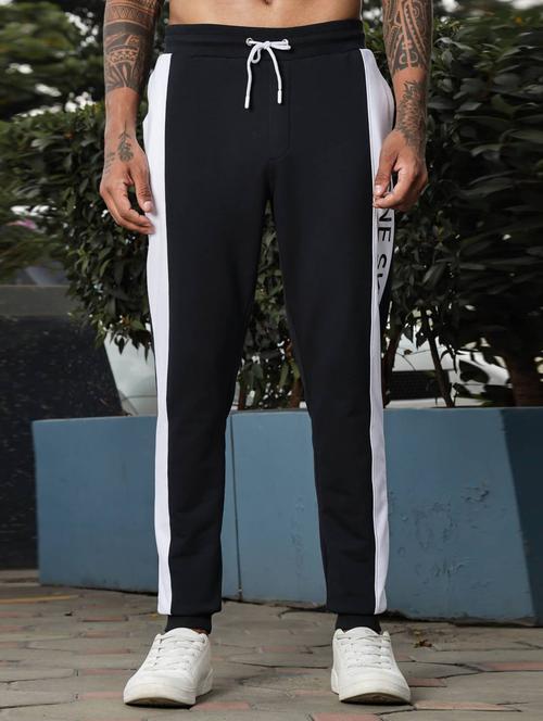 men black color block mid rise jogger - 21947877 - Standard Image - 0