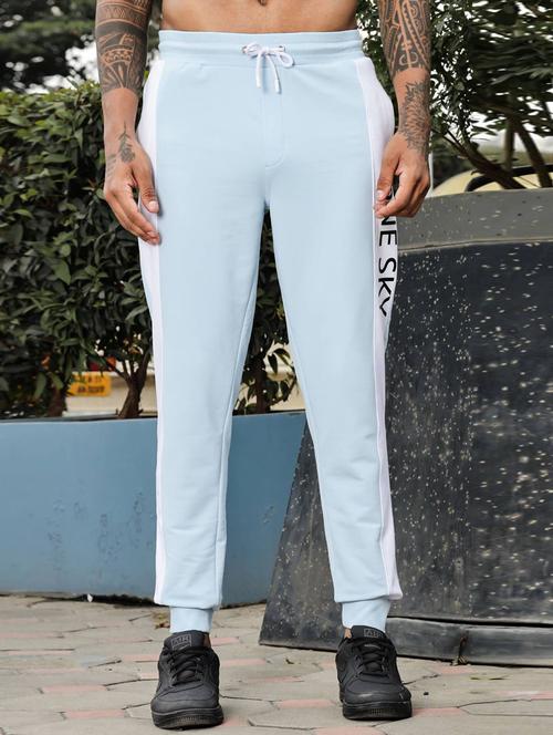 men light blue color block mid rise jogger - 21947878 -  Standard Image - 0