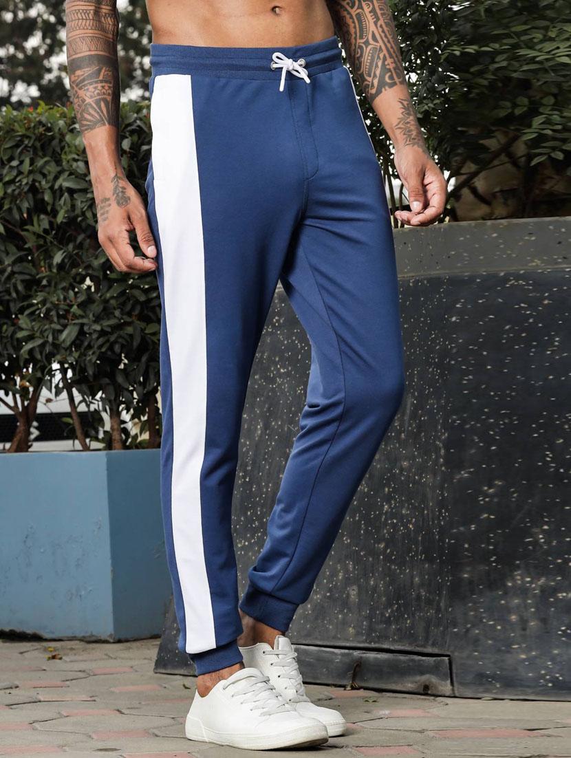 men blue color block mid rise jogger - 21947879 - Standard Image - 2