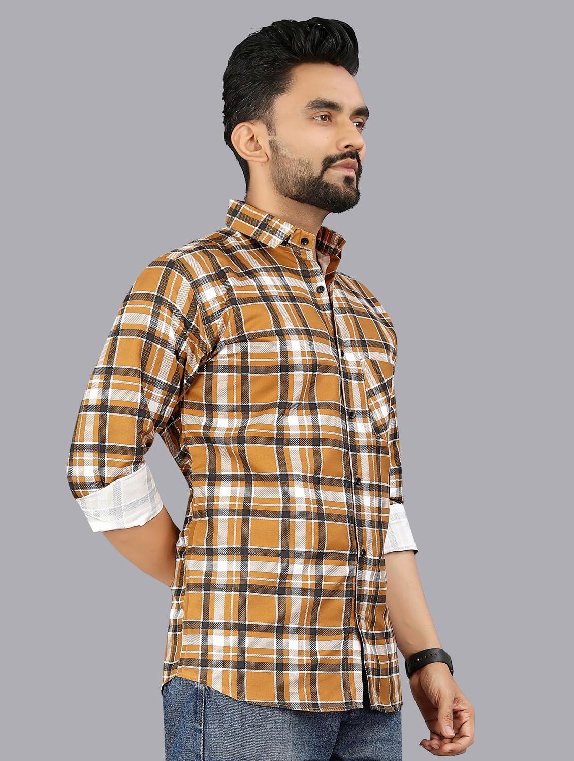 men checkered long sleeve regular fit casual shirt - 21947937 - Standard Image - 2