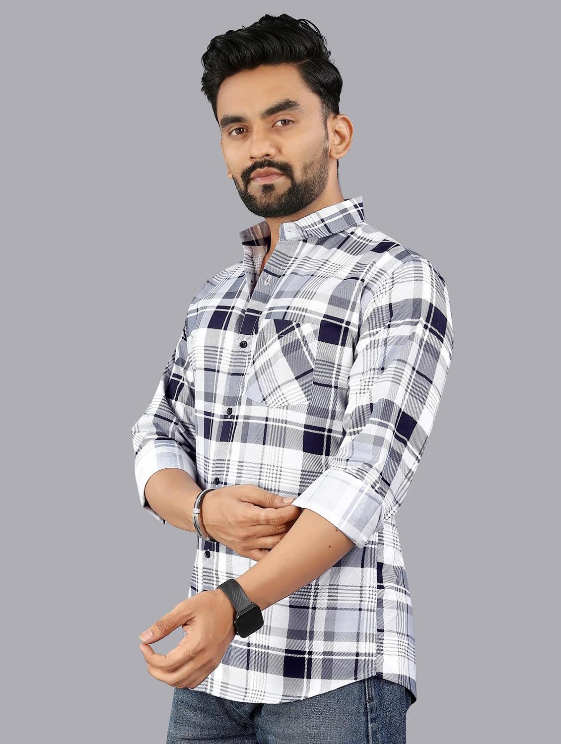 men checkered long sleeve regular fit casual shirt - 21947938 - Standard Image - 2