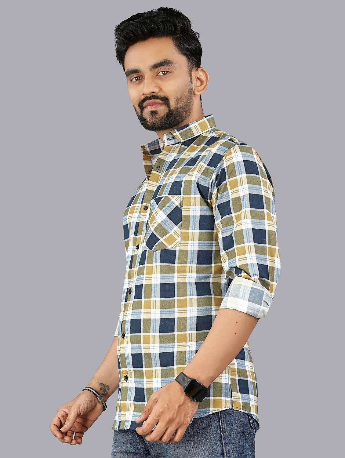 men checkered long sleeve regular fit casual shirt - 21947939 - Standard Image - 2