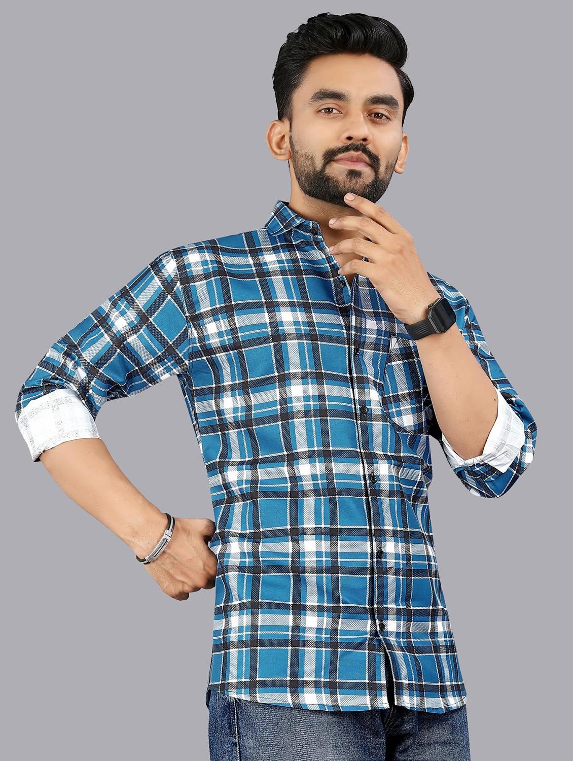men checkered long sleeve regular fit casual shirt - 21947940 - Standard Image - 2