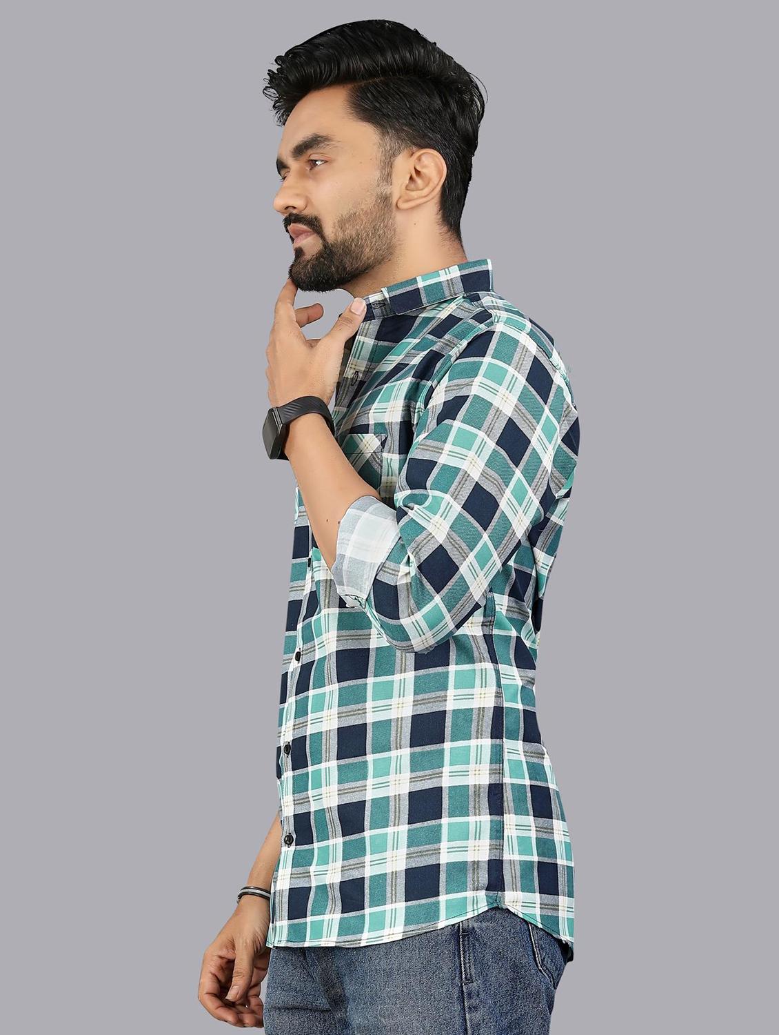 men checkered long sleeve regular fit casual shirt - 21947941 - Standard Image - 2