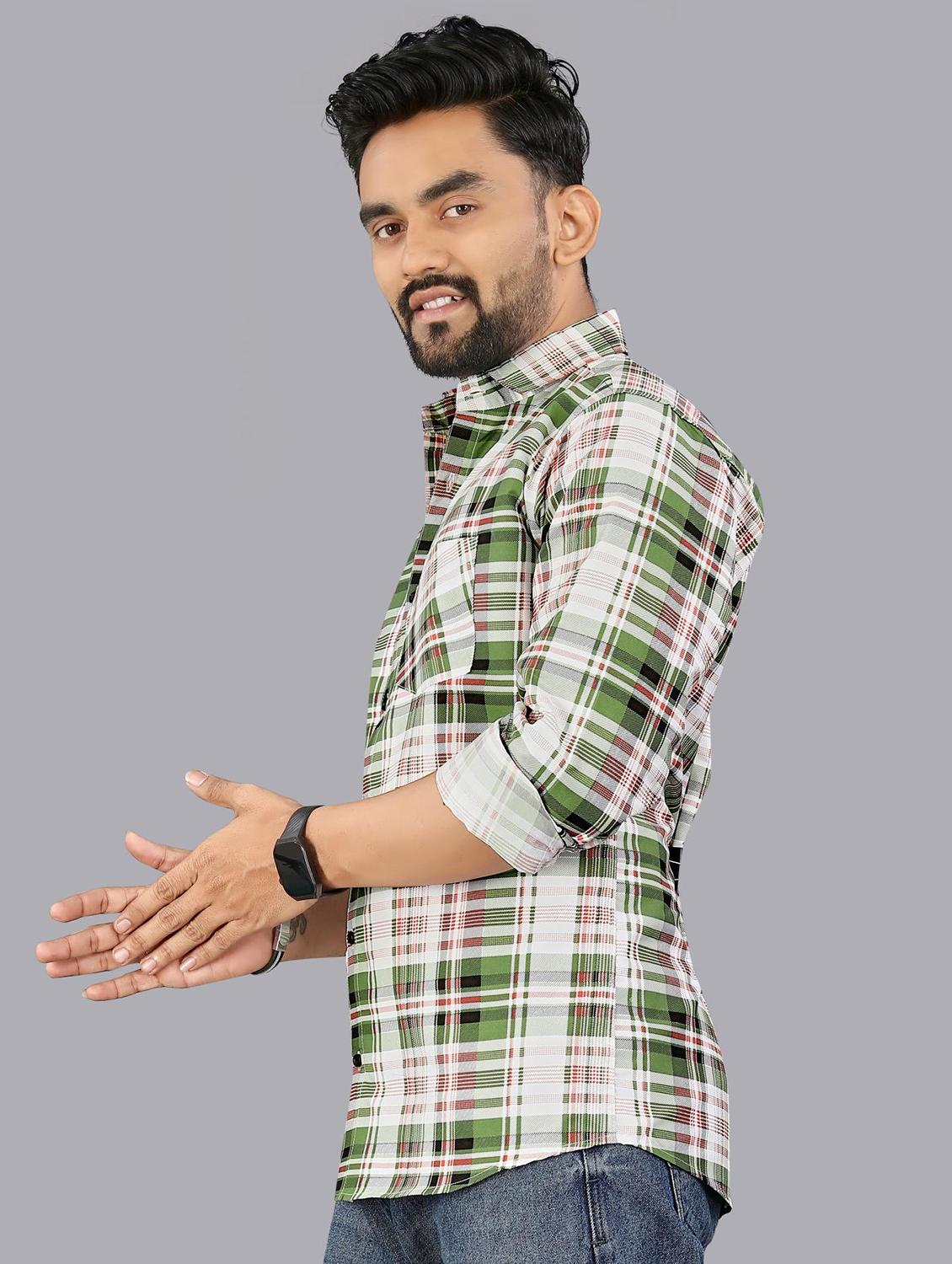men checkered long sleeve regular fit casual shirt - 21947943 - Standard Image - 2
