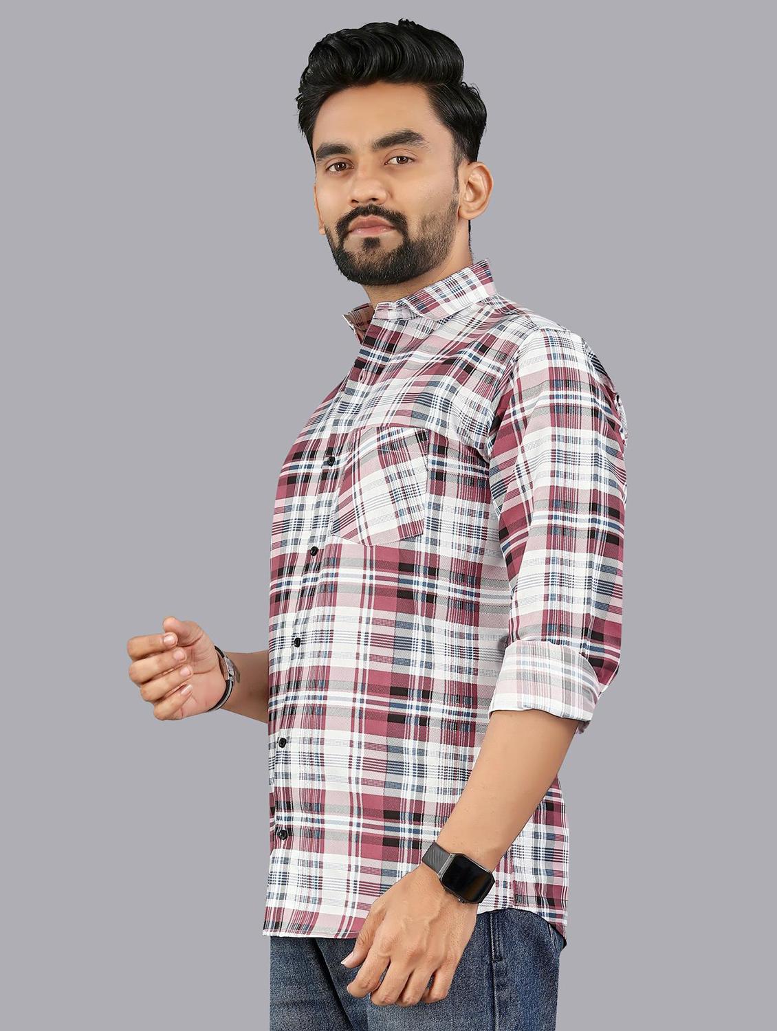 men checkered long sleeve regular fit casual shirt - 21947945 - Standard Image - 2