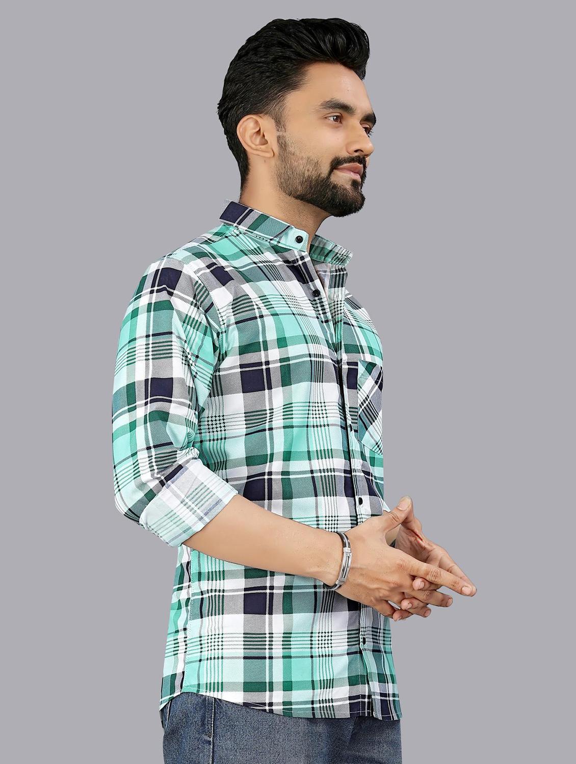 men checkered long sleeve regular fit casual shirt - 21947948 - Standard Image - 2