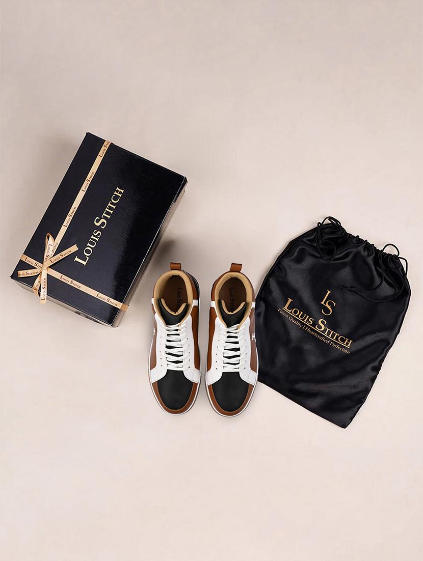 men color block lace up high ankle sneaker - 21947981 - Standard Image - 2