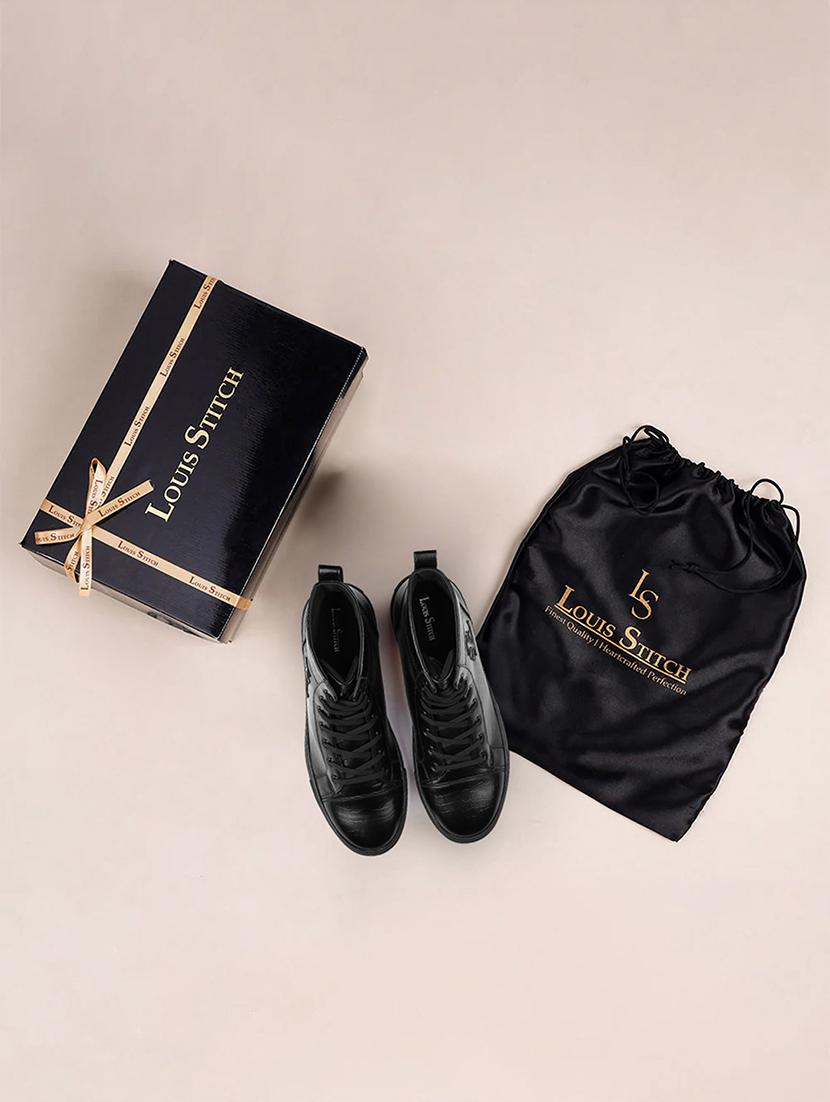 men textured lace up high ankle sneaker - 21947986 - Standard Image - 2